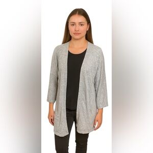 Eileen Fisher 100% Cashmere Cardigan Kimono Open Front Loose Fit Bell Sleeve XXS